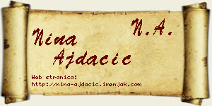 Nina Ajdačić vizit kartica